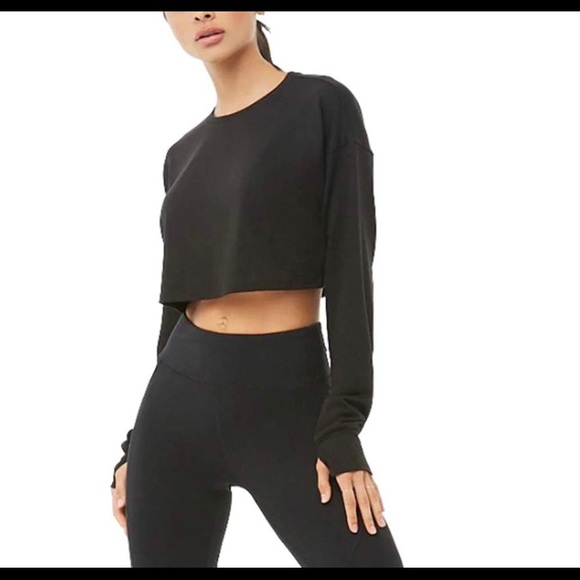 NWT Long Sleeve Crop Sweatshirt Top - Picture 3 of 4